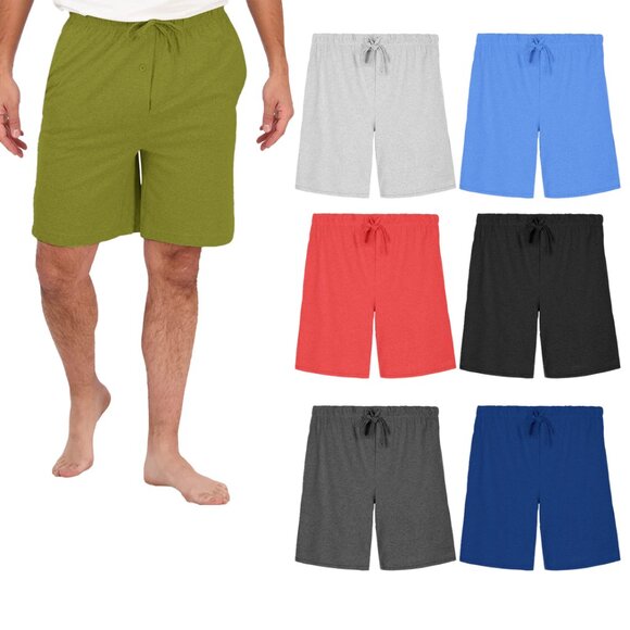 Men's Ultra Soft Comfy Breathable Jersey Knit Lounge Sleepwear Pajama Shorts - Picture 10 of 16